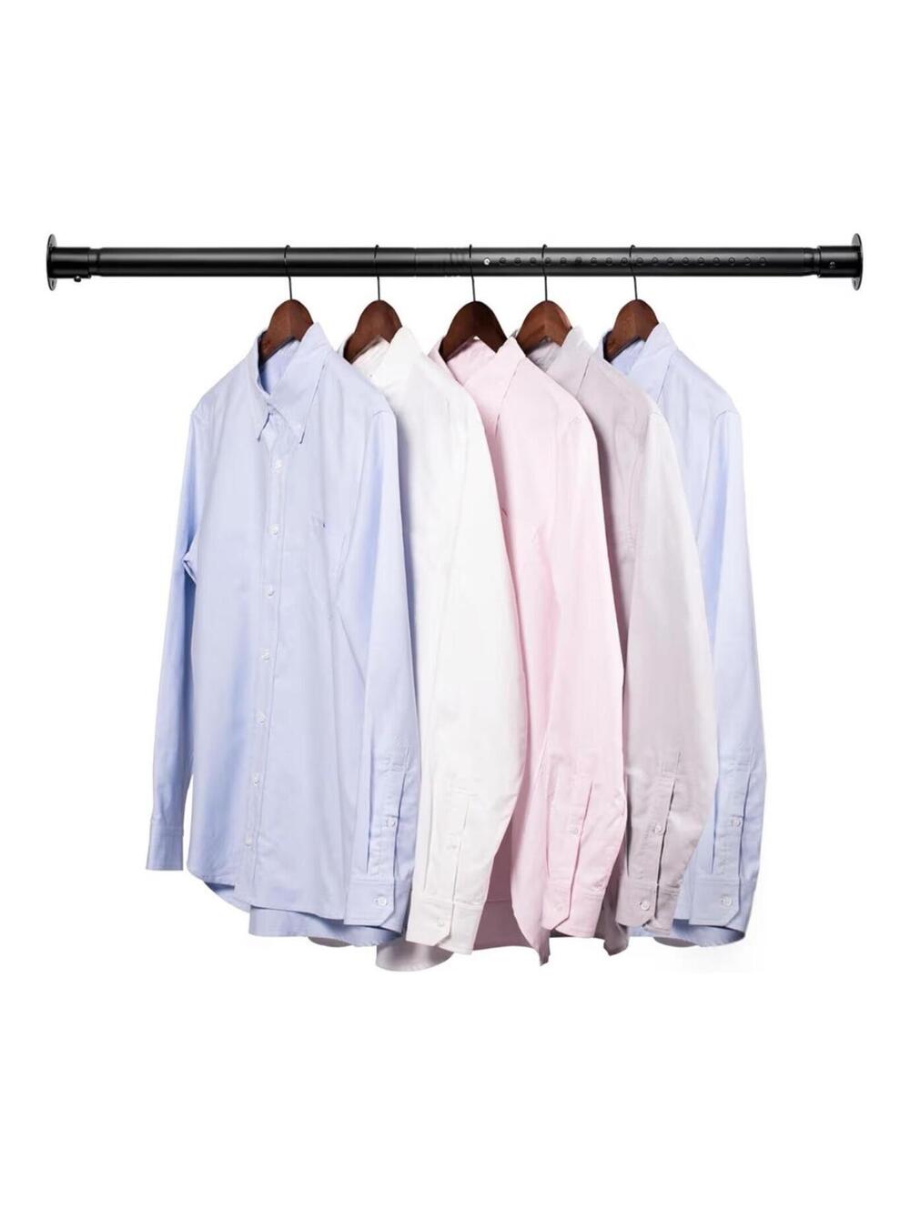 Closet Rod, 17 to 27 Inch Adjustable Closet Rods for Hanging Clothes Heavy Duty